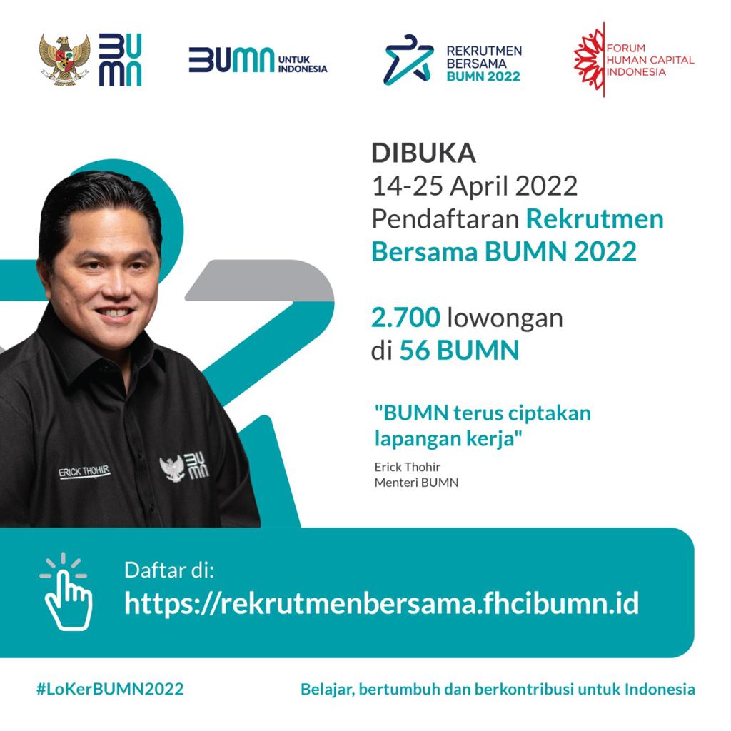 Daftar 56 Perusahaan BUMN dalam Rekrutmen Bersama