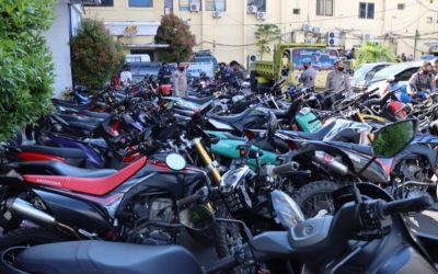 Puluhan Kendaraan jenis sepeda motor diamankan Satlantas Polrestabes Makassar