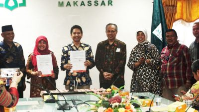 Rektor UIN Alauddin Makassar saat menerima Rektor UIN Imam B Padang