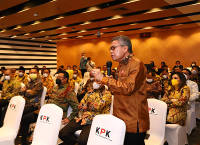 Ketua DPD Golkar Sulsel, Taufan Pawe saat berbicara dalam acara KPK, di Jakarta