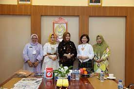 Wakil Wali Kota Makassar, Fatmawati Rusdi saat menerima ikatan wanita bank.