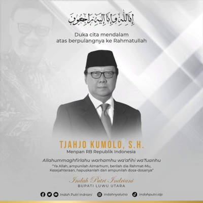 Bupati Indah Sampaikan Duka Mendalam untuk Almarhum Menpan RB Tjahjo Kumolo