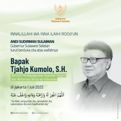 Dari Tanah Suci, Andi Sudirman Sampaikan Belasungkawa Meninggalnya Menpan-RB Tjahjo Kumolo