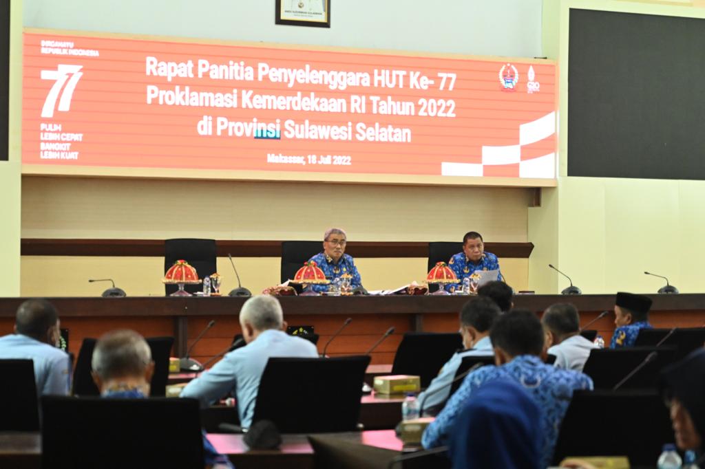 Persiapan HUT Ke-77, Pemprov Sulsel Gelar Rapat Lintas OPD