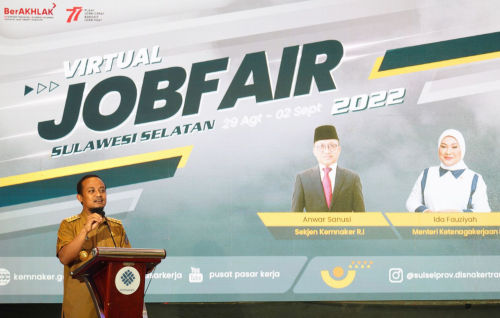 Pelaksanaan Virtual Job Fair Sulsel 2022 yang diselenggarakan oleh Dinas Ketenagakerjaan dan Transmigrasi (Disnakertrans) Sulsel ini akan digelar selama tiga hari mulai dari, Selasa, 30 Agustus 2022 di Hotel Four Points by Shareton Makassar.