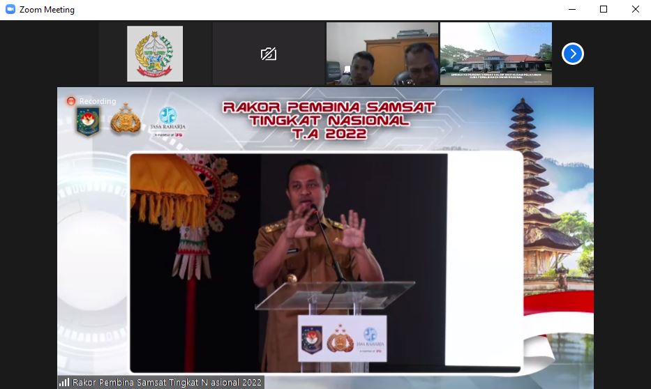Gubernur Sulawesi Selatan Andi Sudirman Sulaiman diundang menjadi narasumber pada kegiatan Rakor Pembina SAMSAT Tingkat Nasional 2022