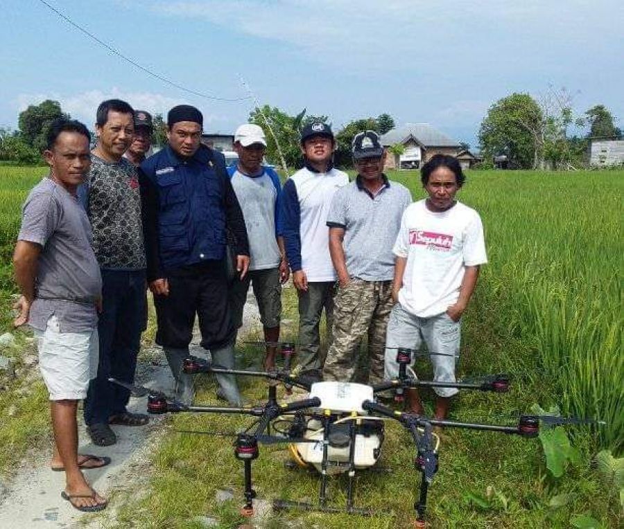 Penyuluh Pertanian Luwu Utara Gunakan Drone untuk Pemupukan Padi