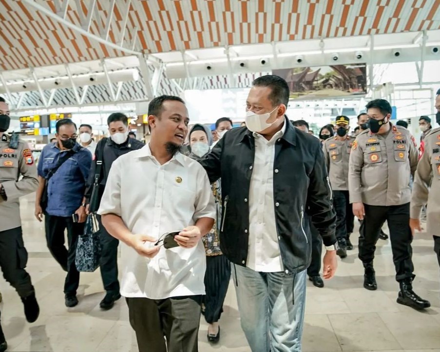 Ketua MPR RI Bambang Soesatyo dan Gubernur Sulsel Andi Sudirman Sulaiman