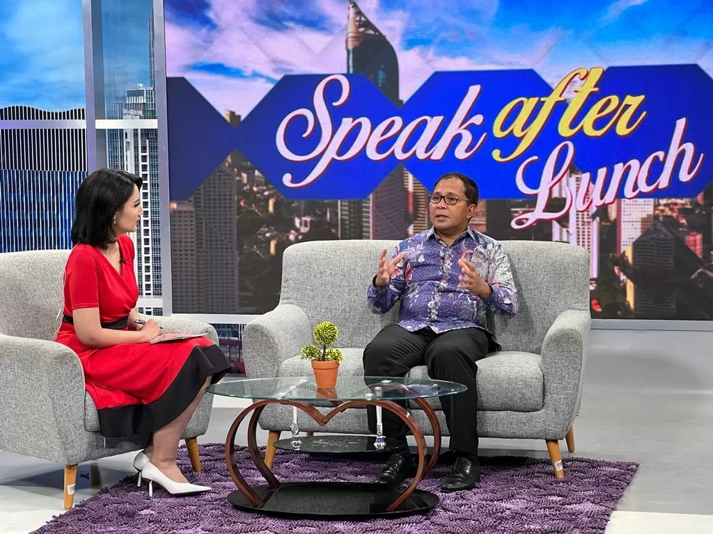 Danny Pomanto, di sela-sela acara Speak After Lunch ‘Mega Proyek 2023 Menuju Makassar Kota Dunia’ di Studio INews Tv, Jakarta