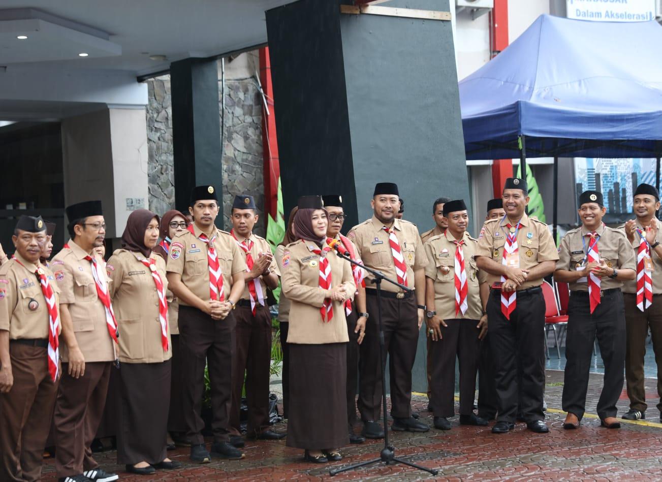 Fatmawati Rusdi Semangati Peserta Lomba LT II Kwartir Cabang Panakkukang