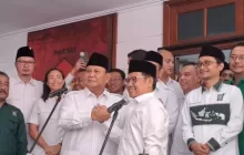 Prabowo dan Cak Imin pada peresmian Sekretariat Bersama (Sekber) Gerindra-PKB