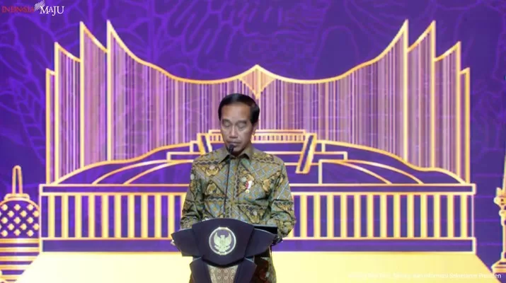 Foto: Presiden Jokowi pada Pertemuan Industri Jasa Keuangan, Jakarta, Senin (6/2/2023). (Tangkapan layar Setpres RI)