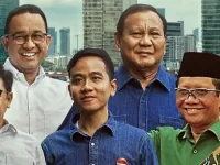 ilustrasi tiga paslon Capres dan Cawapres