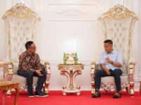 Pj Gubernur Provinsi Sulsel, Prof Fadjry Djufry saat menerima pimpinan PT Vale Indonesia.