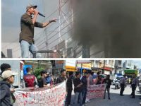 Mahasiswa saat melakukan aksi demo di Makassar