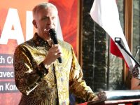 Duta Besar Kanada untuk Indonesia, Jess Dutton, di resepsi Friends of Canada pertama di Makassar.