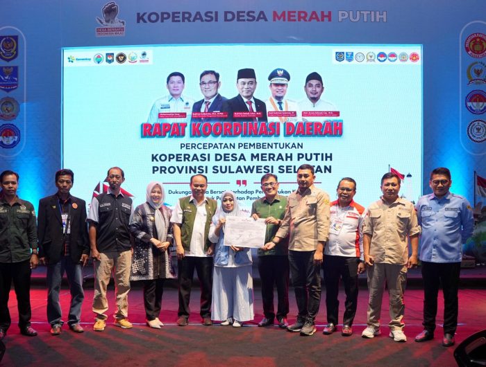 Wakil Gubernur (Wagub) Sulawesi Selatan, Fatmawati Rusdi, menyatakan komitmennya pada pembentukan Koperasi Merah Putih secara serentak di seluruh desa dan kelurahan di Sulsel.