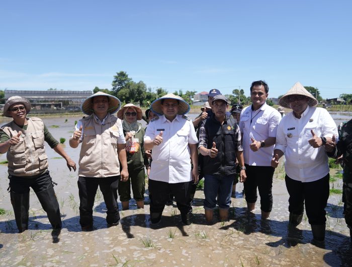 Wali Kota Makassar, Munafri Arifuddin menghadiri Gerakan Tanam Padi Secara Serentak secara virtual dengan Presiden Republik Indonesia (RI) dan Menteri Pertanian RI, Rabu (23/4/2025).