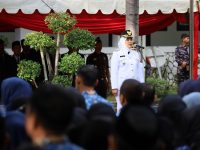 Pemerintah Kota Makassar memperingati Hari Otonomi Daerah (Otoda) ke-29 dengan menggelar upacara resmi di halaman Balai Kota Makassar, Jumat (25/4/2025).