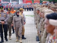 Apel Siaga Launching Gowa Aman yang melibatkan berbagai instansi vertikal di Kabupaten Gowa, berlangsung di Lapangan Taman Sultan Hasanuddin, 26 April 2025.