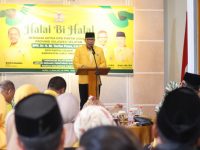 Ketua DPD I Golkar Sulsel, Taufan Pawe saat hadiri halal bi halal Golkar Luwu Timur.