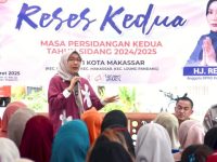 Anggota DPRD Kota Makassar, Rezki mengawali reses kedua masa persidangan kedua tahun 2024/2025, Jalan RSI Faisal XI, Kelurahan Banta-bantaeng, Kecamatan Rappocini, Senin (10/3/2025).
