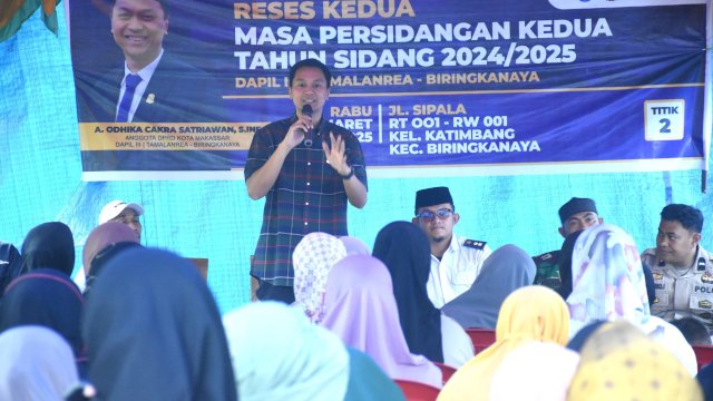 Anggota DPRD Kota Makassar, Andi Odhika Cakra Satriawan, kembali turun langsung ke tengah masyarakat dalam rangka Reses masa persidangan kedua tahun sidang 2024/2025, Rabu (12/3/2025).