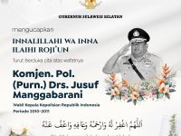 Gubernur Sulawesi Selatan, Andi Sudirman Sulaiman, menyampaikan belasungkawa yang mendalam atas wafatnya Komjen Pol (Purn) Drs. Jusuf Manggabarani, yang pernah menjabat sebagai Wakil Kepala Kepolisian Republik Indonesia (Wakapolri) pada periode 2010–2011.