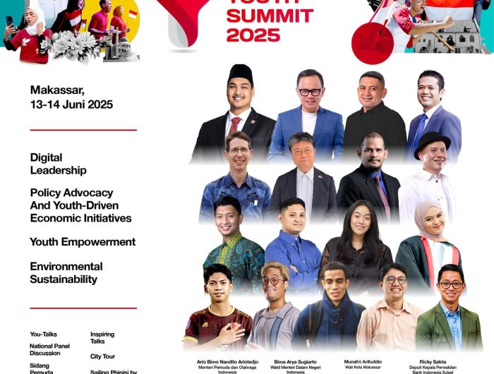 Indonesia Youth Summit (IYS) 2025 resmi dibuka di Lapangan Karebosi, Makassar, Jumat (13/6/2025), dengan mengusung tema "Gen Merah Putih, Pemuda Penggerak Perubahan Menuju Indonesia Emas 2045".