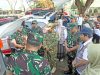 Komandan Lantamal VI Makassar Brigadir Jenderal TNI (Mar) Dr. Wahyudi, S.E., M.Tr.Hanla., M.M., M.Han, menghadiri gelar personel dan material Pasukan Reaksi Cepat Penanggulangan Bencana (PRCPB) Kodam XIV Hasanuddin oleh Panglima Komando Gabungan Wilayah Pertahanan II (Pangkogabwilhan II) Marsekal Madya TNI M. Khairil Lubis di Lapangan M.Yusuf Makodam XIV/Hasanuddin, Rabu (23/07/2025).
