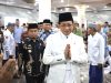 Wali Kota Parepare, Tasming Hamid, menyambut kedatangan Menteri Agama Republik Indonesia, Prof. Dr. H. Nazaruddin Umar, di Kota Parepare, Jumat (25/7/2025).