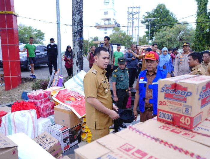 Penyerahan bantuan secara simbolis dilakukan oleh Bupati Pangkep Muhammad Yusran Lalogau di pinggir Sungai Pangkajene, Selasa 22 Juli 2025.