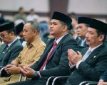 Bupati Bantaeng, Uji Nurdin saat hadiri pengukuhan Kepala Perwakilan BPKP Sulsel, Rasono, di Kantor Gubernur Sulsel Senin 14 Juli 2025.