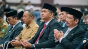 Bupati Bantaeng, Uji Nurdin saat hadiri pengukuhan Kepala Perwakilan BPKP Sulsel, Rasono, di Kantor Gubernur Sulsel Senin 14 Juli 2025.