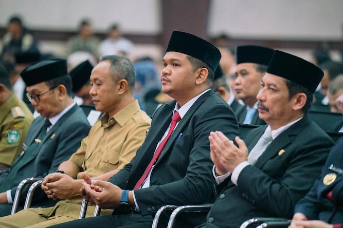 Bupati Bantaeng, Uji Nurdin saat hadiri pengukuhan Kepala Perwakilan BPKP Sulsel, Rasono, di Kantor Gubernur Sulsel Senin 14 Juli 2025.