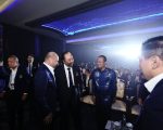 Gubernur Sulawesi Selatan Andi Sudirman Sulaiman menghadiri Rapat Kerja Nasional (Rakernas) I Partai NasDem yang digelar di Hotel Claro Makassar, Jumat (8/8/2025).