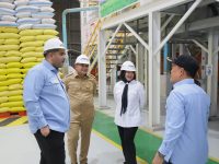 Wali Kota Makassar, Munafri Arifuddin, hadir langsung mendampingi Ketua Komisi IV DPR RI, Siti Hediati Soeharto, bersama rombongan saat melakukan kunjungan kerja di Kompleks Pergudangan Panaikang, Perum Bulog Makassar, Senin (11/8/2025).