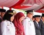 Wali Kota Makassar, Munafri Arifuddin bersama Wakil Wali Kota Makassar Aliyah Mustika Ilham menghadiri upacara peringatan Hari Ulang Tahun (HUT) ke-80 Kemerdekaan Republik Indonesia.