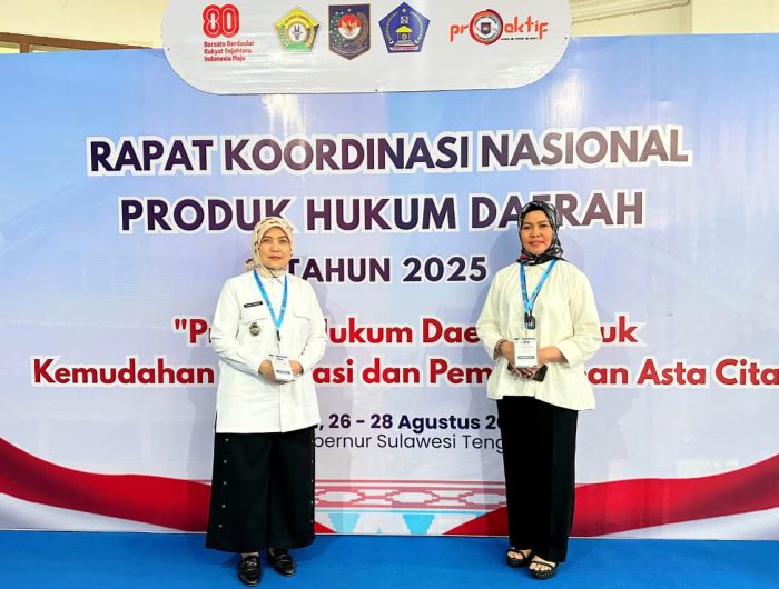 Wakil Wali Kota Makassar, Aliyah Mustika Ilham, menghadiri Rapat Koordinasi Nasional (Rakornas) Produk Hukum Daerah Tahun 2025 yang digelar Kementerian Dalam Negeri (Kemendagri) melalui Direktorat Jenderal Otonomi Daerah, di Aula Bahteramas Kantor Gubernur Sulawesi Tenggara, Rabu (27/8/2025).