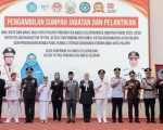 Gubernur Sulsel Andi Sudirman Sulaiman melantik Naili Trisal sebagai Wali Kota Palopo dan Akhmad Syarifuddin Daud sebagai Wakil Wali Kota Palopo