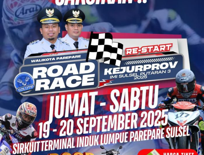 Deru mesin balap kembali akan menggema di Kota Parepare. Pada 19–20 September 2025 mendatang, Sirkuit Terminal Induk Lumpue dipastikan menjadi pusat perhatian pecinta otomotif dengan digelarnya Road Race Kejuaraan Provinsi (Kejurprov) IMI Sulsel Putaran 3.