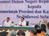 Gubernur Sulawesi Selatan, Andi Sudirman Sulaiman, menerima kunjungan Menteri Dalam Negeri (Mendagri) Tito Karnavian di Aula Asta Cita, Rumah Jabatan Gubernur Sulsel, Kamis (11/9/2025).