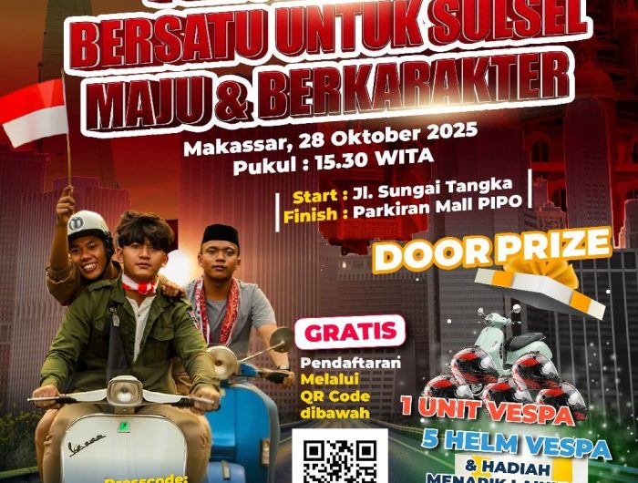 Sumpah Pemuda 2025 di Makassar Besok: Dispora Sulsel Gelar Pawai “Bersatu, Berjuang, Bervespa 11 84cf0ae8 9b5b 4047 bb2a b18e93872922