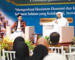 Sekretaris Daerah Provinsi Sulawesi Selatan, Jufri Rahman menghadiri Closing Ceremony Bulan Ekonomi dan Keuangan Syariah Provinsi Sulawesi Selatan di Baruga Phinisi Kantor Perwakilan Bank Indonesia Provinsi Sulawesi Selatan, Jalan Jenderal Sudirman Makassar, Jum'at 7 November 2025.