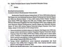 Kontrak Honorer Dompu Berakhir 31 Desember 2025, Pemda Larang Perpanjangan Mulai 2026 14 Pemerintah Kabupaten Dompu memastikan masa kerja tenaga kontrak daerah atau honorer berakhir pada 31 Desember 2025 dan tidak dapat diperpanjang mulai 1 Januari 2026. Kebijakan ini tertuang dalam surat resmi Bupati Dompu Nomor 800.18.1/1038/BKDPSDM/2025 yang ditujukan kepada seluruh kepala perangkat daerah lingkup Pemkab Dompu.