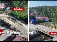 Gubernur Sulawesi Selatan, Andi Sudirman Sulaiman meresmikan Jembatan Sungai Balampangi yang terletak di Desa Bua, Kecamatan Tellu Limpoe, Kabupaten Sinjai, Sabtu (31/1/2026).