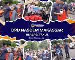 Semangat berbagi di bulan suci Ramadan ditunjukkan Dewan Pimpinan Cabang (DPC) Partai NasDem Kota Makassar melalui kegiatan pembagian takjil gratis kepada masyarakat, Rabu (25/2/2025).