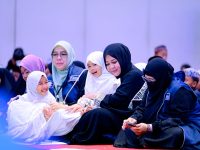 Pengukuhan Wakil Gubernur Sulawesi Selatan, Fatmawati Rusdi sebagai Bunda Yatim Sulawesi Selatan pada kegiatan Yatim Fest 2026 yang digelar di Four Points by Sheraton Makassar, Jumat, 27 Februari 2026.