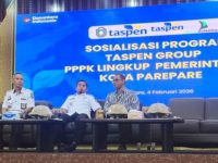 Pemerintah Kota Parepare bekerja sama dengan PT Taspen (Persero) menyelenggarakan sosialisasi program Taspen Grup bagi Pegawai Pemerintah dengan Perjanjian Kerja (PPPK) lingkup Pemkot Parepare, Rabu (4/2/2026).