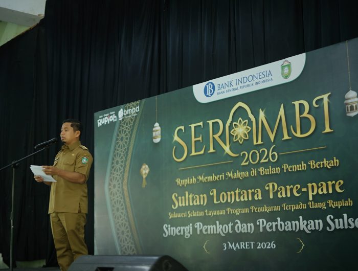 Wali Kota Parepare Tasming Hamid membuka kegiatan Semarak Ramadan Bank Indonesia (Serambi) di Islamic Center Parepare, Selasa, 3 Maret 2026.
